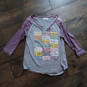 Alter'd State License Plate Baseball Shirt.